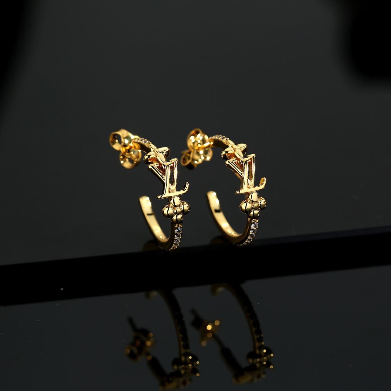 Louis Vuitton Gold Tone Earrings